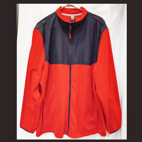 Red & Black Athletic Works Fleece Zip Front Warm Jacket Size XL (46-48) T-370 - Picture 2 of 9